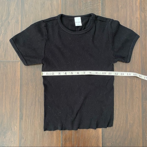 RE/DONE Ribbed Cap Sleeve Tee Comfortable Fabric Sz XS cropped slim fit - Picture 4 of 6